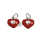 Brass Enamel Charms, with Jump Ring, Heart Charm, Platinum, 9.5x9.5x6mm, Hole: 3.5mm