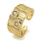Brass Micro Pave Clear Cubic Zirconia Open Cuff Rings, Cadmium Free & Lead Free, Wide Band Ring for Women, Real 18K Gold Plated, 11mm, Adjustable