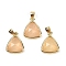 Natural Rose Quartz Pendants, with Golden Tone Brass Findings, Triangle, Faceted, 14x11.5x4.5mm, Hole: 2.5x3.5mm