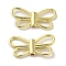 Rack Plating Alloy Beads, Cadmium Free & Nickel Free & Lead Free, Bowknot, Golden, 11x22.5x3mm, Hole: 1.6mm
