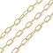 Rack Plating Oval Brass Curb Chains, Unwelded, with Spool, Long-Lasting Plated, Cadmium Free & Lead Free, Real 18K Gold Plated, 7.5x4x1mm