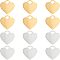 UNICRAFTALE 12pcs 2 Colors Heart Laser Engraving Tag Flat Blank Pendant Charms 26mm Stainless Steel Metal Tag Charms for Bracelet Earring Necklace DIY Jewelry Making