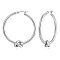 Knot Shaped Brass Hoop Earrings, Platinum, 55mm