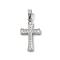 Ion Plating(IP) 304 Stainless Steel Micro Pave Cubic Zirconia Pendants, Cross Charms, Stainless Steel Color, 17.5x10x1.8mm, Hole: 4x2.5mm,