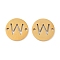 PVD Vacuum Plating 201 Stainless Steel Hollow Flat Round Links, Letter Connector Charms, Real 18K Gold Plated, Letter W, 12x1mm, Hole: 1.2mm