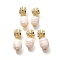 Rack Plating Brass Clear Cubic Zirconia and ABS Imitation Pearl Pendants, Cadmium Free & Lead Free, Long-Lasting Plated, Real 18K Gold Plated, 24x10x10mm, Hole: 4mm