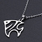Non-Tarnish 201 Stainless Steel Pendants Necklaces, with Cable Chains and Lobster Claw Clasps, Fish, Stainless Steel Color, 17.71 inch(45cm), 1.5mm