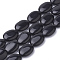 Natural Black Stone Beads Strands, Oval, 18~18.5x13x6mm, Hole: 1mm, about 22pcs/strand, 15.7 inch