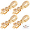 6Pcs Brass Micro Pave Clear Cubic Zirconia Fold Over Clasps, Cadmium Free & Nickel Free & Lead Free, Real 18K Gold Plated, Clasp: 7.5x4x3mm, Hole: 1.2mm