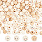 200Pcs 4 Styles Printed Wood Beads, Round with Smiling Face Pattern, Undyed, Beige, 11.5~12x10.5~11mm, Hole: 2.9~3mm, 50pcs/style