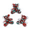Transparent Acrylic Cabochons, with Foil, Bear, Red, 31x29x8mm