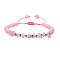 Natural Rose Quartz Round Beads & Chips Braided Bead Bracelets for Women Men