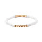 Gold-tone Miyuki Elastic Crystal Beaded Bracelet with Acrylic Tube Beads