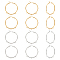 UNICRAFTALE 12 Pcs 2 Colors 304 Stainless Steel Huggie Hoop Earrings Findings 12 Gauge Large Hoop Earrings DIY Hypoallergenic Huggie Earrings with 3 Loops for Women DIY Earring Jewelry Making