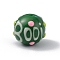 Opaque Painted Glass Beads, Hand Drawn Beads, Round with Handmade Enamel Smearing BOOi, Green, 13.5x13mm, Hole: 1.4mm