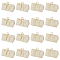 30 Sets 2 Styles Gold Stamping Heart Cardboard Candy Box, Wedding Candy Gift Box with Ribbon and Wood Ring, Triangle, Beige, 10x16.8x10cm, 15 Sets/style