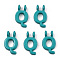 Rack Plating Spray Painted Alloy 2-Loop Link Pendants, Letter Charms, Lead Free & Nickel Free & Cadmium Free, Letter.Q, 16.5x9.5x2mm, Hole: 2mm