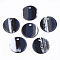 Resin Pendants, Flat Round, Stripe Pattern, Black, 15x1~1.5mm, Hole: 1.8mm
