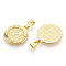 Brass Pendants, Cadmium Free & Nickel Free & Lead Free, Twelve Constellations, Flat Round, Real 18K Gold Plated, 24x20.5x2mm, Hole: 3.5x7mm