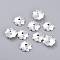 201 Stainless Steel Bead Caps, Multi-Petal, Flower, Silver, 11x3mm, Hole: 1.4mm