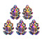 Rainbow Color Alloy Pendants, Cadmium Free & Nickel Free & Lead Free, Beetle, 30.5x21x4.5mm, Hole: 1.2mm