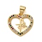 Brass Micro Pave Cubic Zirconia Pendants, Heart, Rack Plating, Long-Lasting Plated, Lead Free & Cadmium Free, Real 18K Gold Plated, 15x16x2mm, Hole: 4.5x3.5mm