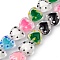 Handmade Lampwork Beads Strands, Hand Drawn Beads, with Enamel, Heart, Mixed Color, 12x12.5x7mm, Hole: 1mm, about 30pcs/strand, 13.39 inch(34cm)