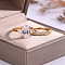 925 Sterling Silver Micro Pave Cubic Zirconia Stackable Finger Rings, Golden, Inner Diameter: 19mm