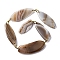 Natural Gray Agate Beads Strands, Oval, 45~66.5x21~25x5~7mm, Hole: 1.8mm, about 6pcs/strand, 15.94''(40.5cm)
