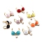 Real 18K Gold Plated Brass Micro Pave Clear Cubic Zirconia Pendants, with Enamel, Long-Lasting Plated, Swimwear, Mixed Color, 23x20x6.5mm, Hole: 6.5x3.5mm