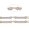 Real 18K Gold Plated Brass Bar Link Chains, with Spool, Soldered, Cadmium Free & Nickel Free & Lead Free, 13x2x1.2mm, about 32.8 Feet(10m)/roll