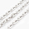 Iron Cable Chains, Unwelded, Flat Oval, Cadmium Free & Lead Free, Platinum Color, 7x5.1x1.2mm