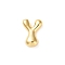 Brass Pendants, Cadmium Free & Nickel Free & Lead Free, Real 18K Gold Plated, Letter Y, 22x16x6.5mm, Hole: 3x2.5mm