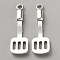 Antique Silver Alloy Pendants, Tableware Charms, Shovel, 40.5x12.5x4mm, Hole: 3mm