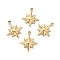 Ion Plating(IP) 304 Stainless Steel Glaze Manual Polishing Charms, Star, Golden, 11.5x10x1.7mm, Hole: 1.2mm