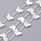Natural White Shell Mother of Pearl Shell Beads, Butterfly, 7x10x2mm, Hole: 0.5mm