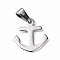Tarnish Resistant 304 Stainless Steel Pendants, Anchor, Stainless Steel Color, 18x16x1mm, Hole: 8x3mm