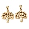 304 Stainless Steel Pendants, Tree Charm, Golden, 22x18.5x3mm, Hole: 6x3mm