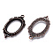 Zinc Alloy Link Cabochon Settings, Bezel Open Back Settings, Cadmium Free & Lead Free, Oval, Red Copper, 42.5x23.5x2mm, Hole: 2mm, Tray: 25x18.5mm.