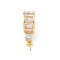 Brass Pave Cubic Zirconia Hoop Earring Findings, Flat Round, Cadmium Free & Lead Free, Rack Plating, Long-Lasting Plated, Golden, 18x5x10mm, Hole: 6.5mm