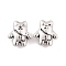 Antique Silver Alloy Tibetan Beads, Lead Free & Cadmium Free, Hole Beads, Bear, Antique Silver, 16x15x7mm, Hole: 2mm, 257pcs/1000g