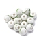 Handmade Porcelain Beads, Round, Dark Sea Green, 6~7x5~6mm, Hole: 2mm