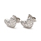 Non-Tarnish 304 Stainless Steel Heart Stud Earrings for Women, Stainless Steel Color, 8x10mm, Pin: 0.8mm