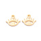 304 Stainless Steel Charms, Laser Cut, Eye, Golden, 8.5x9.5x1mm, Hole: 1.2mm