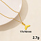 304 Stainless Steel Fishtail Pendant Necklaces, Cable Chain Necklaces for Women