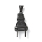 304 Stainless Steel Pendants, Plug Charm, Black, 40x18.5x10.5mm, Hole: 8x3.5mm