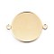 201 Stainless Steel Cabochon Connector Settings, Plain Edge Bezel Cups, Flat Round, Real 24K Gold Plated, Tray: 30mm, 42x32x2mm, Hole: 3mm