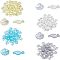 200Pcs 4 Colors Transparent Acrylic Pendants, AB Color Plated, Petal, Mixed Color, 16x15x5mm, Hole: 1.4mm, 50pcs/color