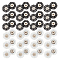 NBEADS 24 Sets Alloy Flower Snap Buttons, Black and White Vintage Metal Sew On Press Snap Button Fasteners Clothing Sewing Accessories Hollow Flower Sewing Press Studs Buttons 21mm (0.83 inch)