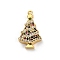 Christmas Series Brass Micro Pave Cubic Zirconia Pendants, Lead Free & Cadmium Free Charms, Christmas Tree, 23.5x13x3.5mm, Hole: 1.2mm